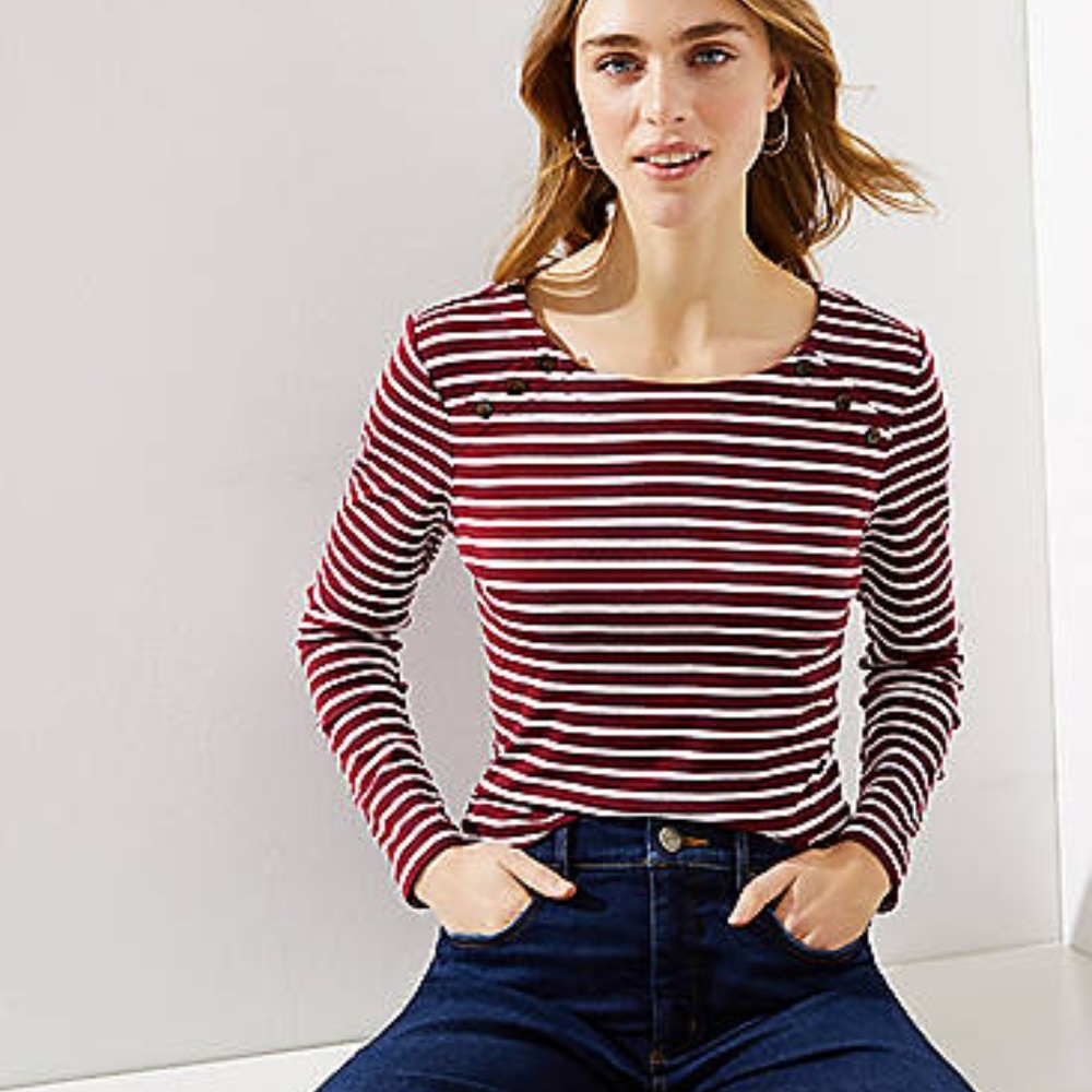 STRIPED SAILOR LONG SLEEVE SHIRTTAIL TEE